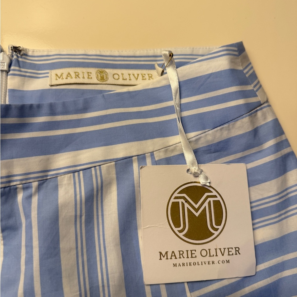 Marie Oliver Blue and White Striped Pants